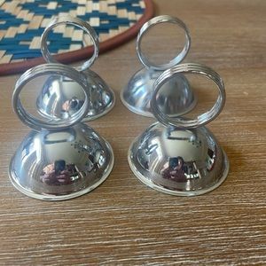 Silver place card holders